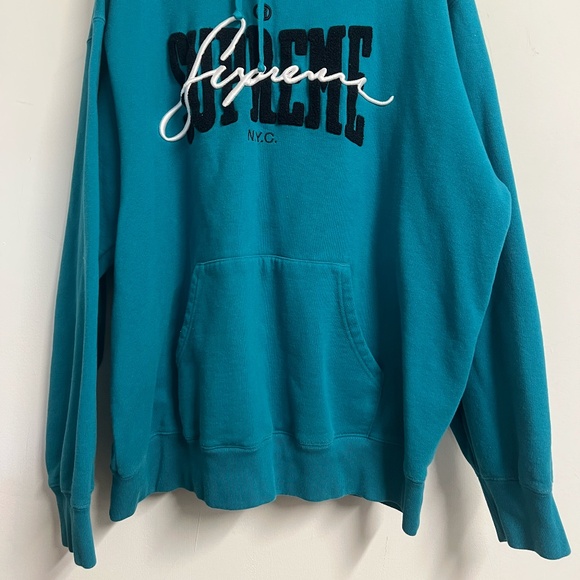 Men's Supreme Teal Hoodie - Picture 2 of 6